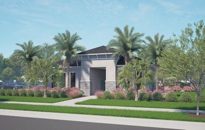 Leela Reserve Cabana Rendering. Leela Reserve Paired Villas New Homes in Tavares, FL