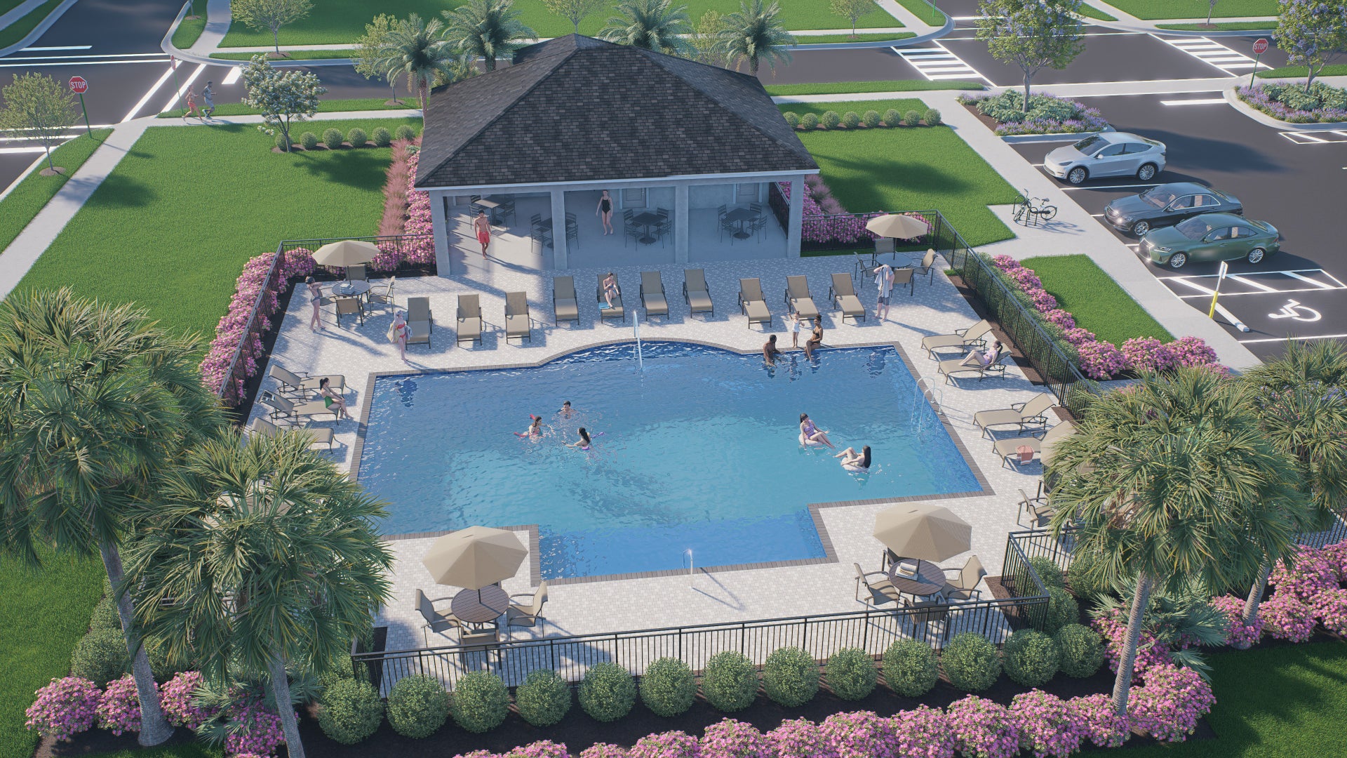 Leela Reserve Cabana and Pool 2 Rendering. Leela Reserve Paired Villas New Homes in Tavares, FL