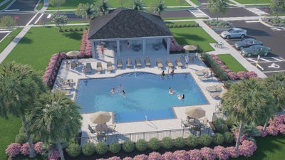 Leela Reserve Cabana and Pool 2 Rendering. Leela Reserve Paired Villas New Homes in Tavares, FL