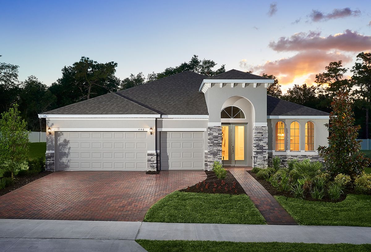 Teton Exterior. Tamarack at Two Rivers New Homes in Zephyrhills, FL