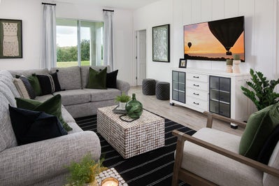 Imagine Living Room. Leela Reserve Single Family New Homes in Tavares, FL