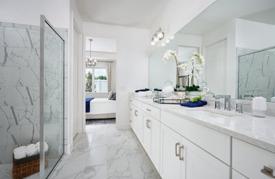 Atlantic Primary Bathroom Terra Largo Villas. Leela Reserve Paired Villas New Homes in Tavares, FL