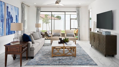 Atlantic Living Room TerraLargo Villas. Leela Reserve Paired Villas New Homes in Tavares, FL