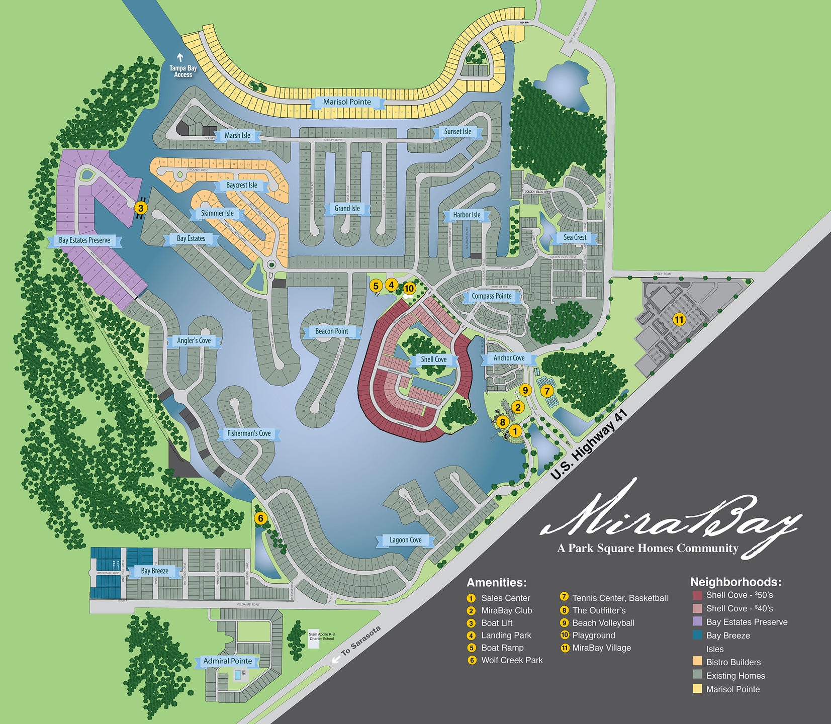 MiraBay Community Map. Apollo Beach, FL New Homes