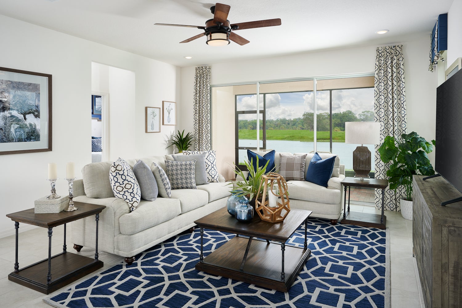 Family Room. Leela Reserve Paired Villas New Homes in Tavares, FL