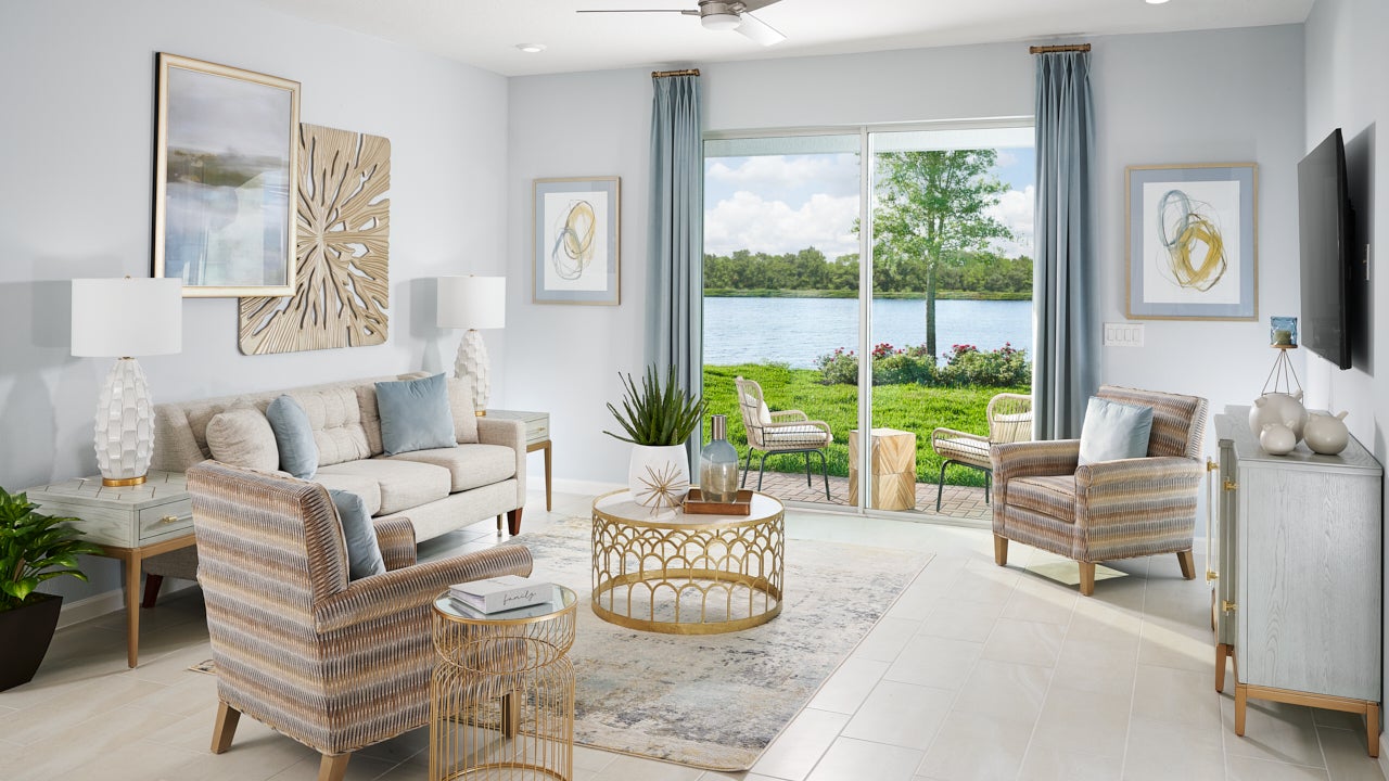 Margate II Living Room. New Homes in Venice, FL