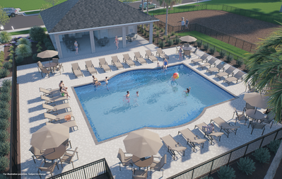 Community Pool & Cabana. The Residences at Emerson Park New Homes in Apopka, FL